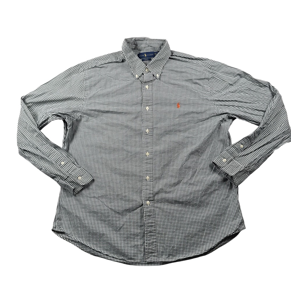 Ralph Lauren Shirt Mens XXL Slim Fit Button Up‎ Long Sleeve Gingham Check Preppy